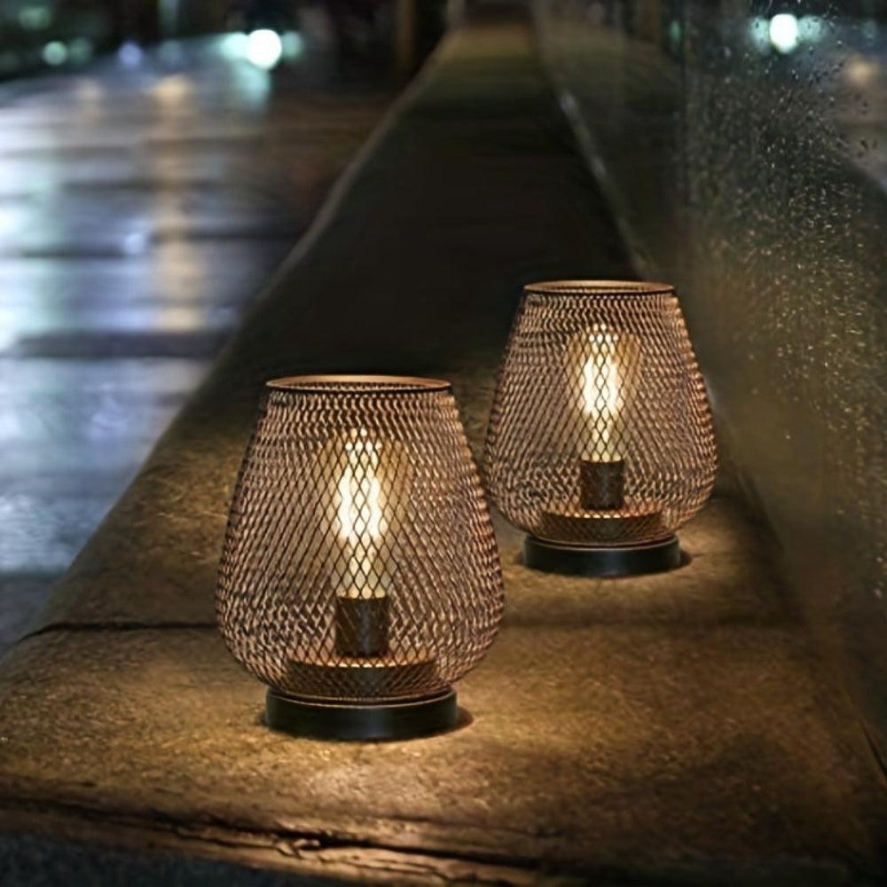 Wireless LED Table Lamps with Warm Light and Mesh Shade – Set of 2
