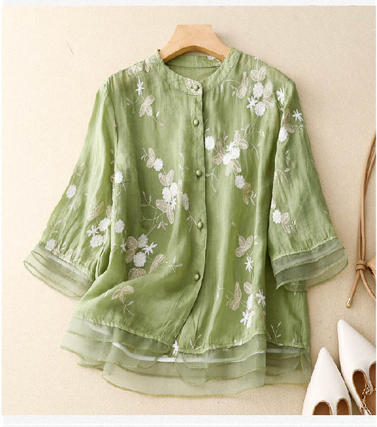 Women's Button-Down Floral Blouse