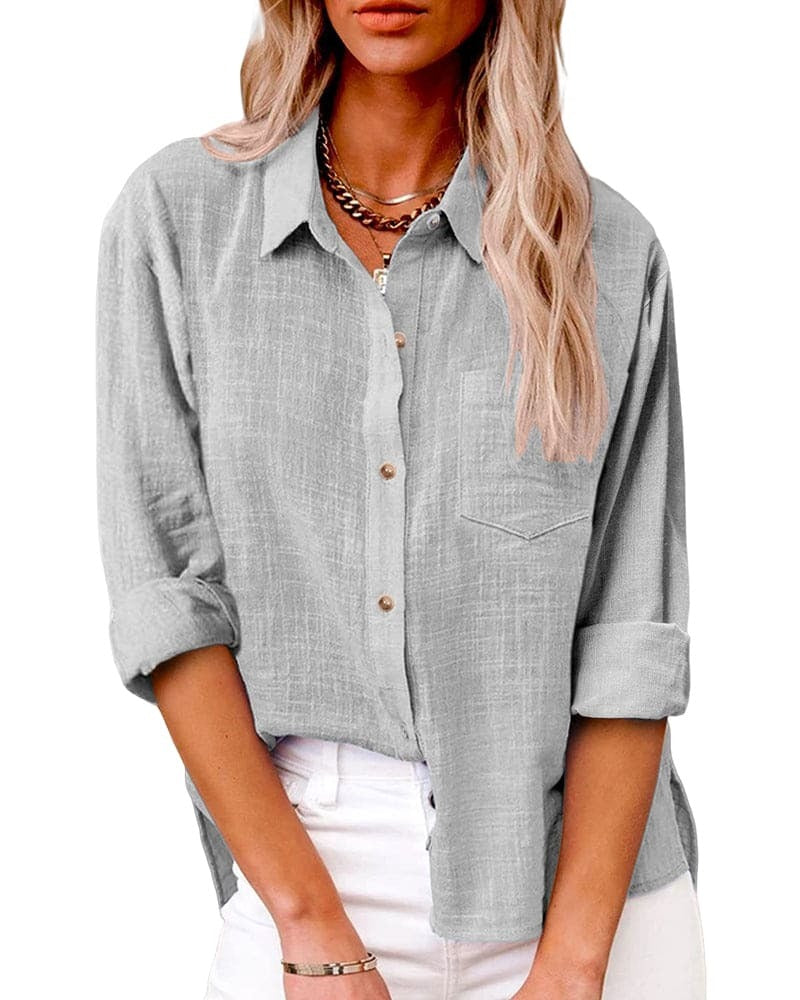 Women's Button-Down Long Sleeve Blouse