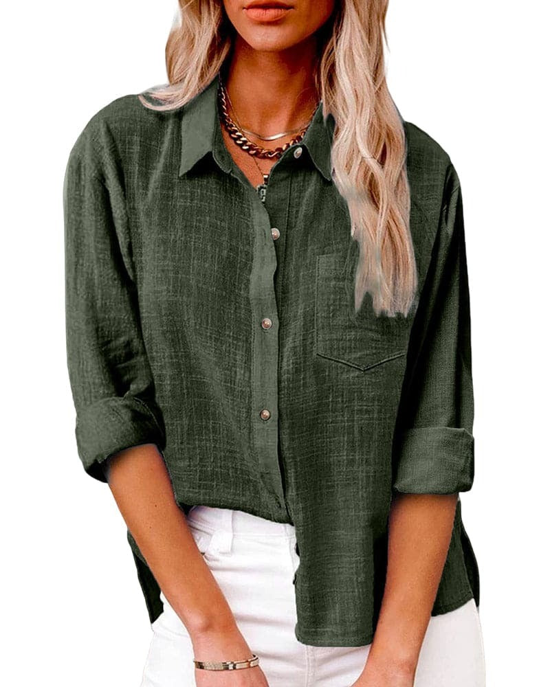Women's Button-Down Long Sleeve Blouse