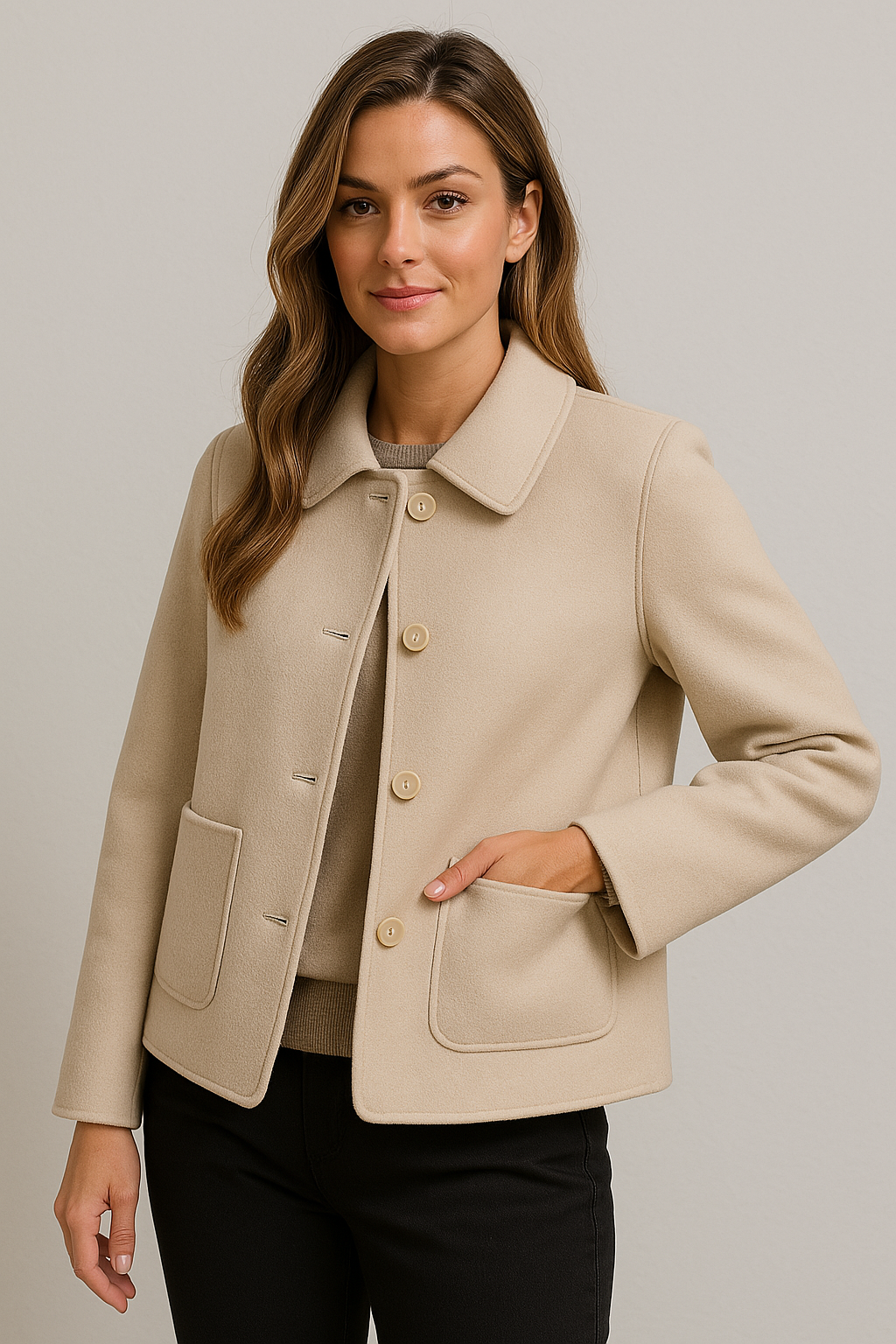 Women's Button-Front Patch Pocket Jacket