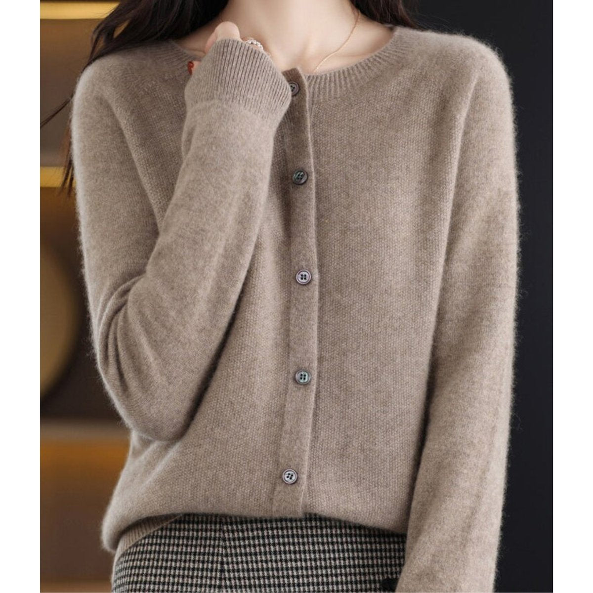 Women's Button-Front V-Neck Cardigan Sweater