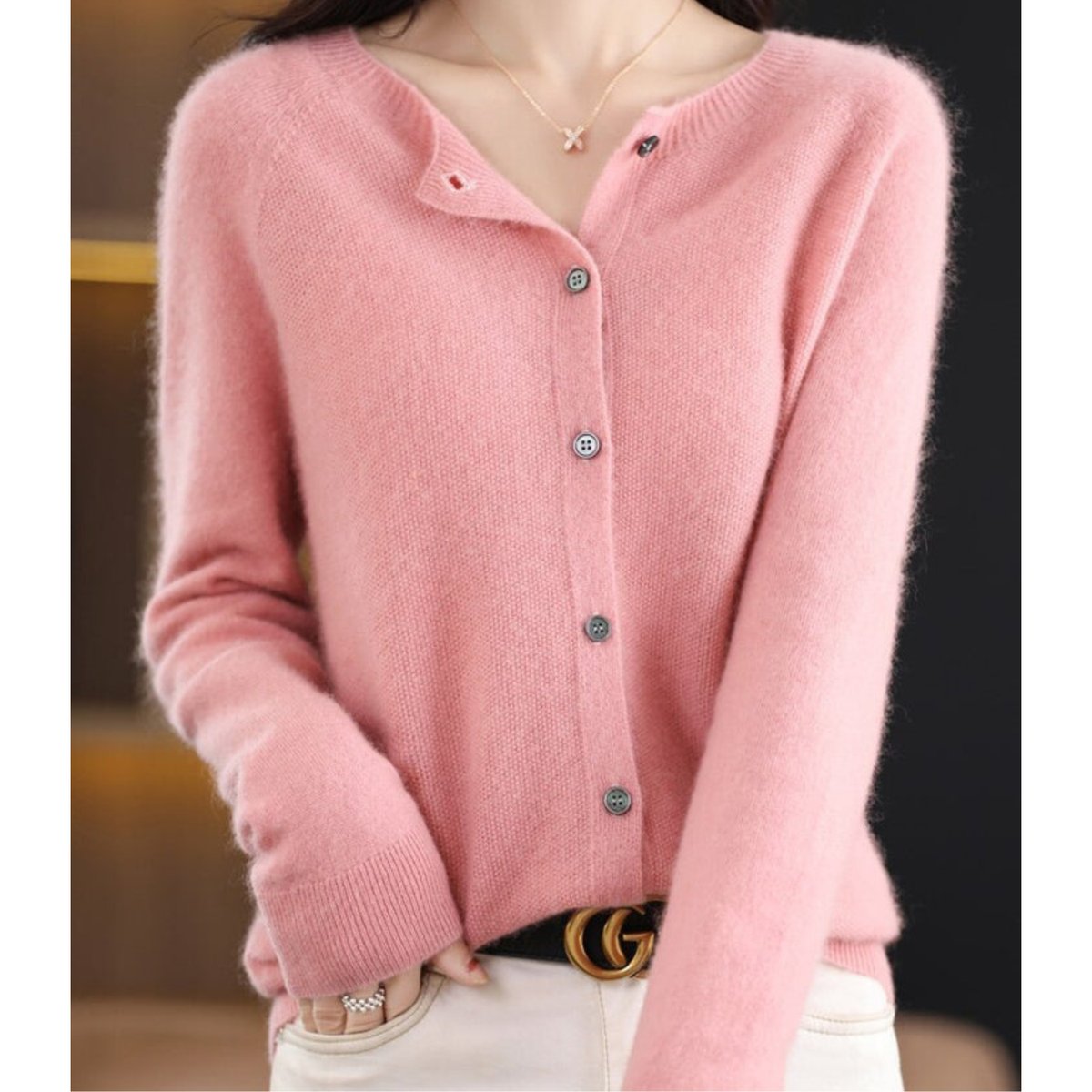 Women's Button-Front V-Neck Cardigan Sweater