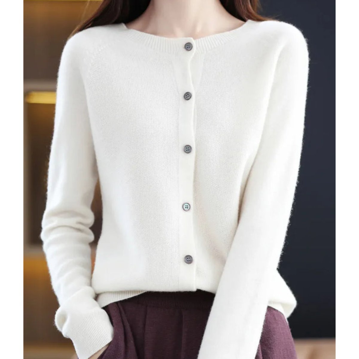 Women's Button-Front V-Neck Cardigan Sweater