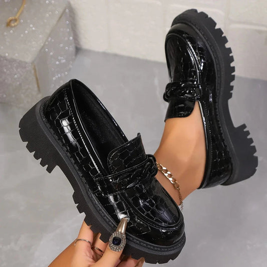 Women's Chunky Lug Sole Slip-On Loafers