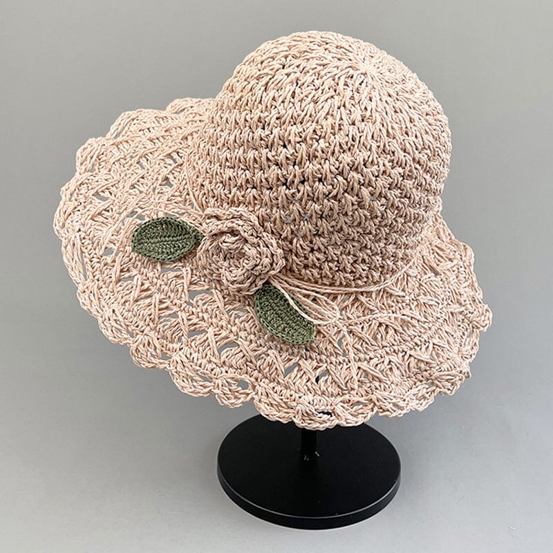 Women's Crochet Sun Hat with Ruffle Detail