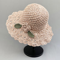 Women's Crochet Sun Hat with Ruffle Detail