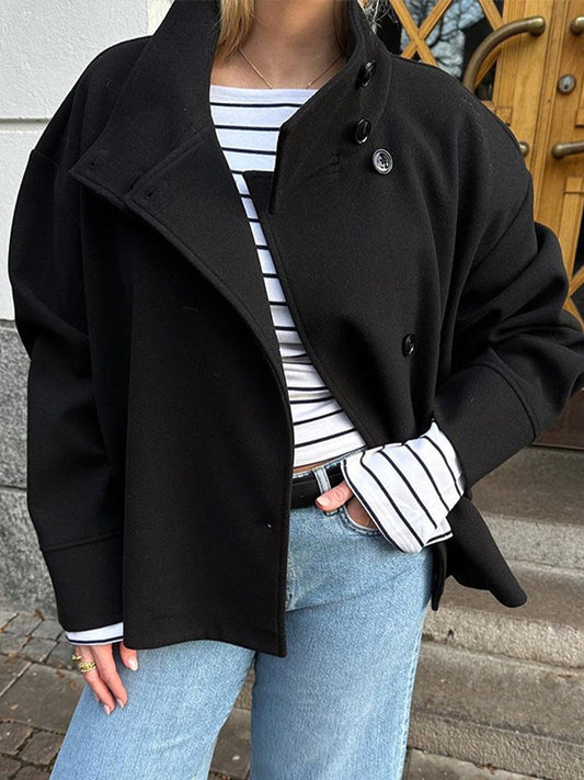 Women's Double-Breasted Coat - Stylish & Comfortable