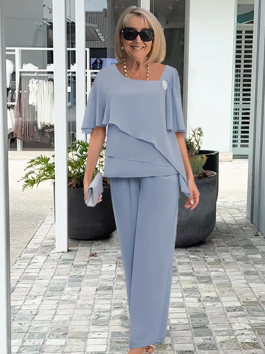 Women's Elegant Two-Piece Pants Set