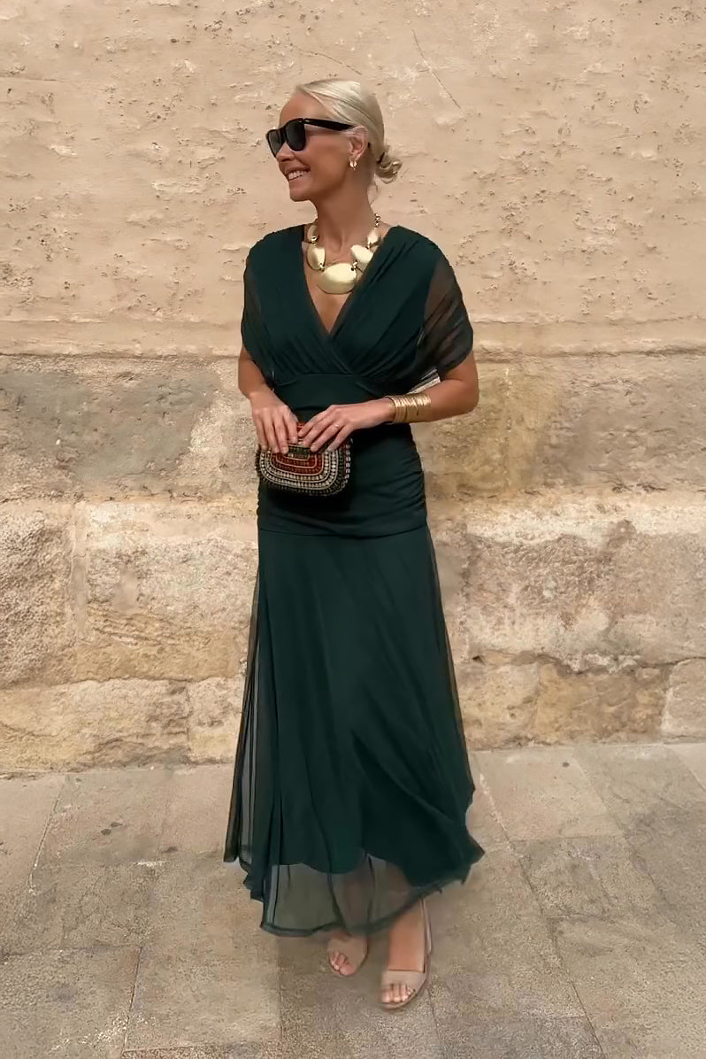 Women's Elegant V-Neck Party Maxi Dress