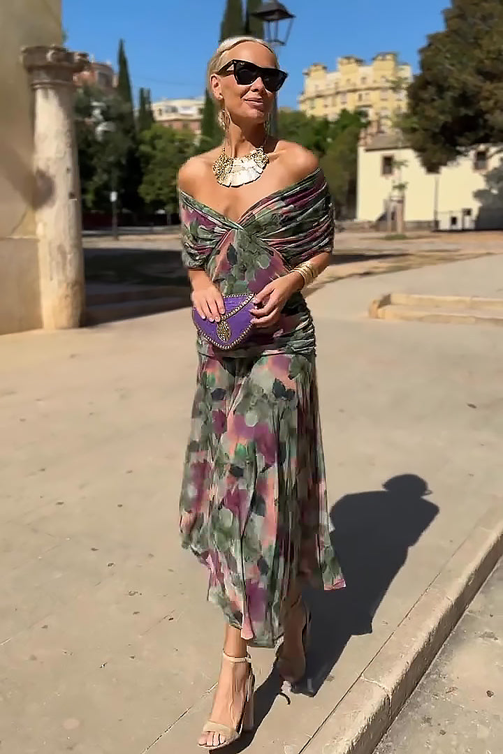 Women's Elegant V-Neck Party Maxi Dress