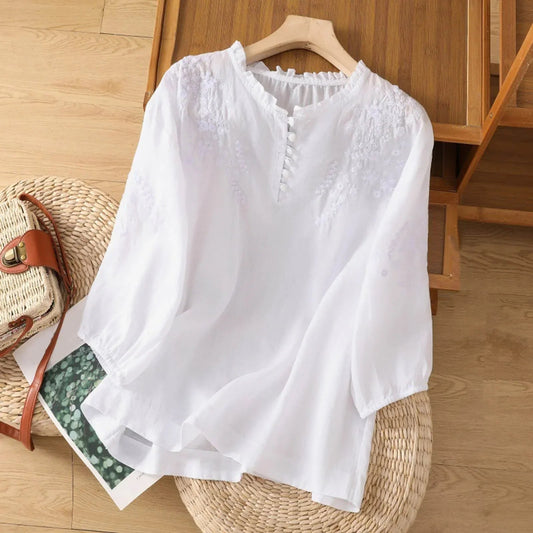 Women's Embroidered 3/4 Sleeve Blouse