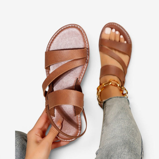 Women's Flat Sandals with Convertible Back Strap