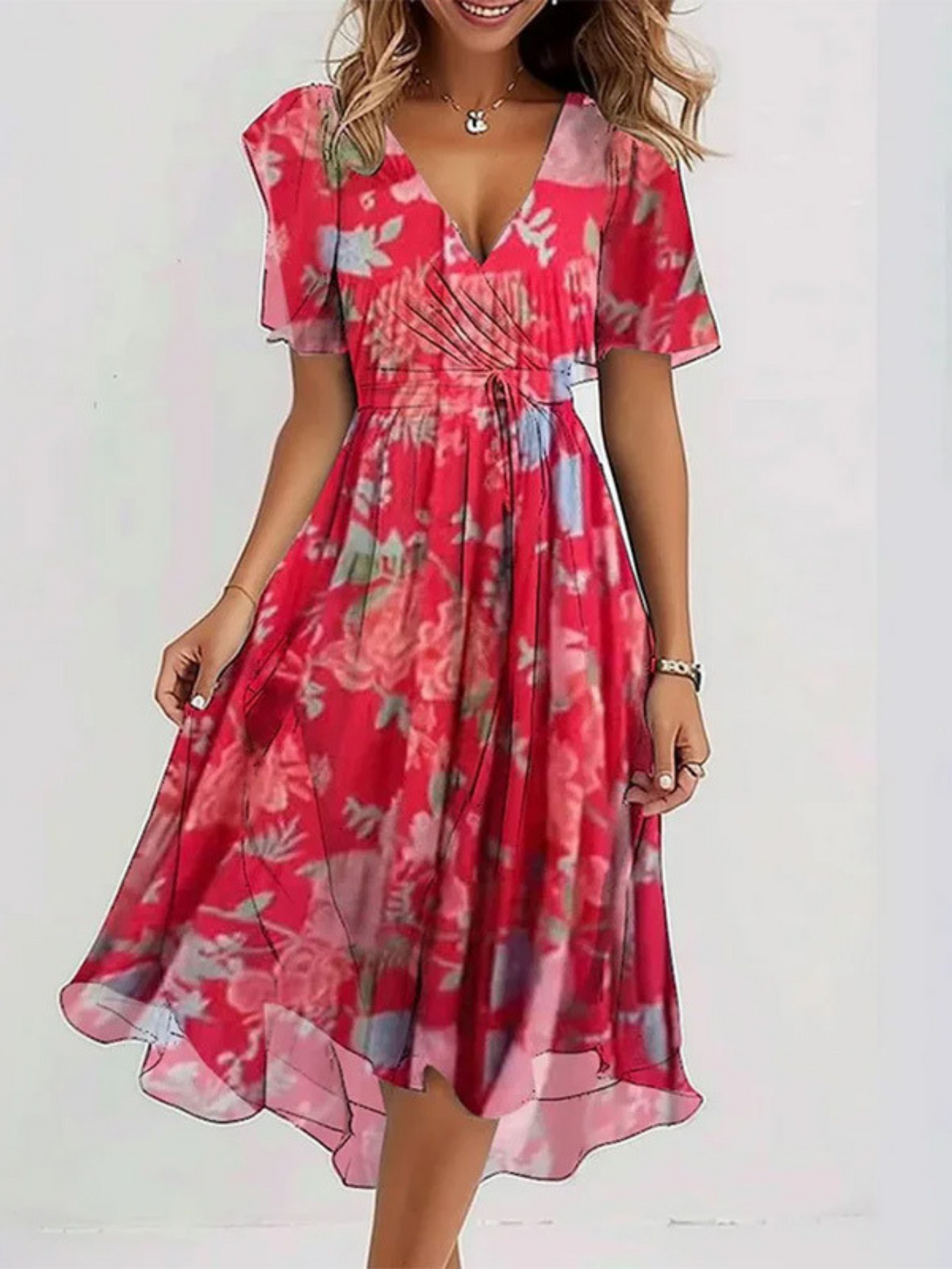 Women's Flattering Summer Dress with Tummy Coverage