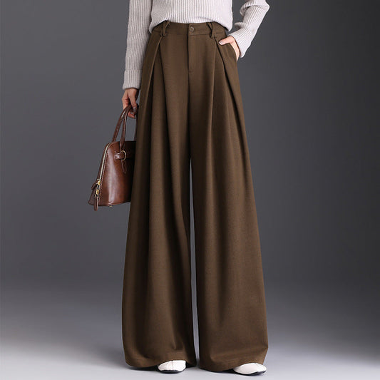 Women's High-Waisted Pleated Wide-Leg Pants