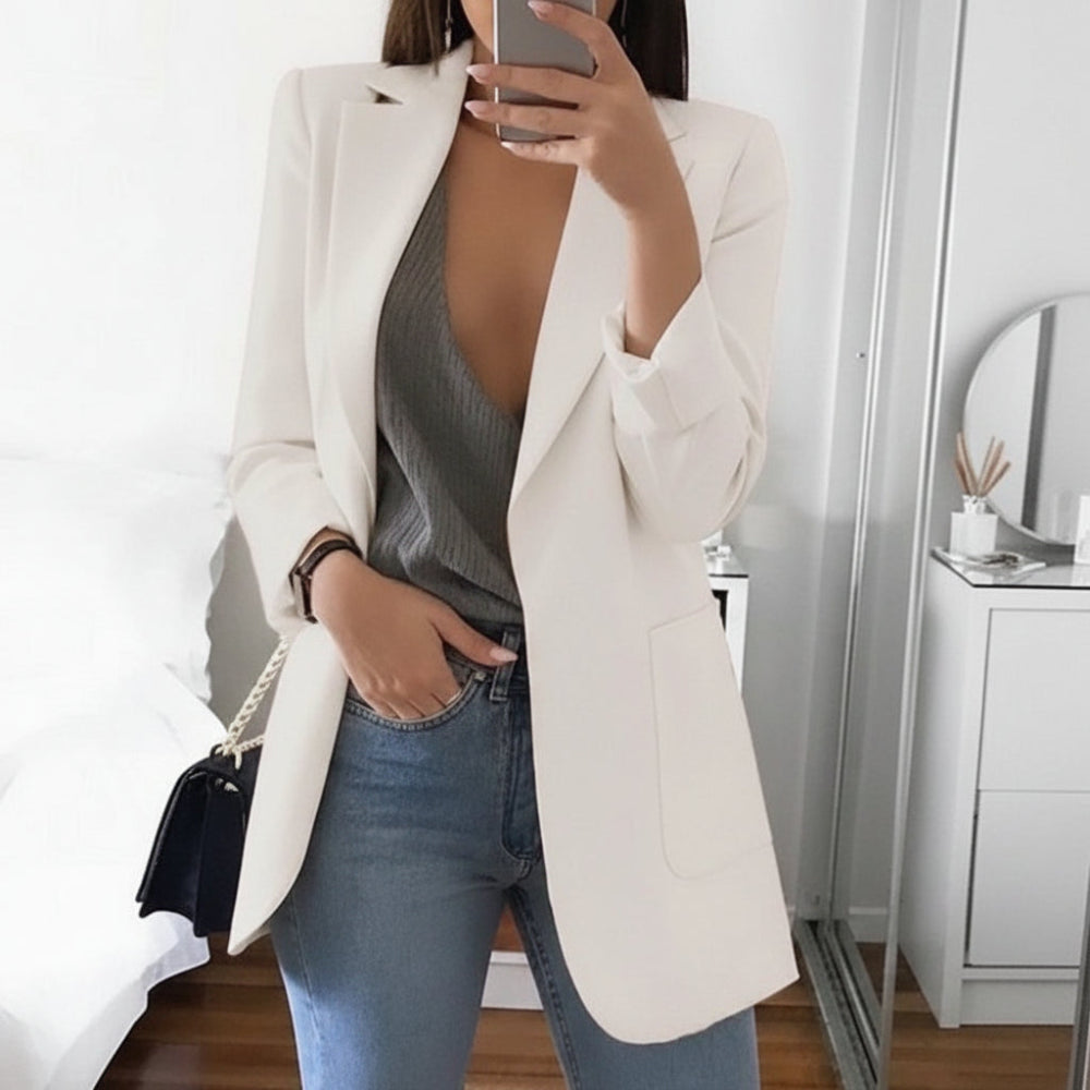 Women's Long-Sleeve Blazer with Notched Lapel