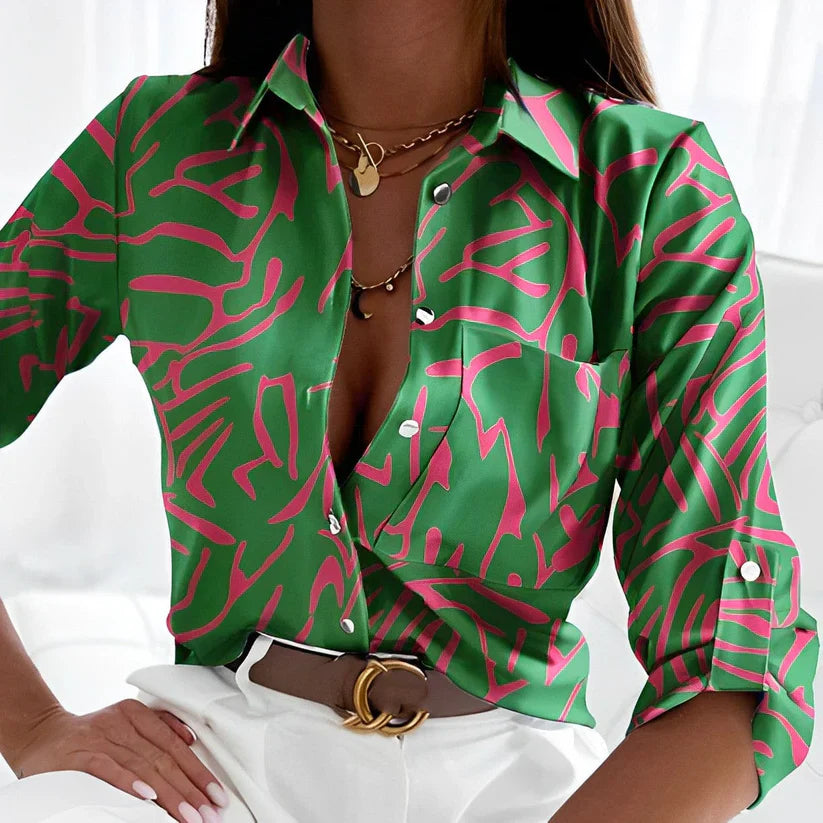 Women's Long Sleeve Button-Down Blouse