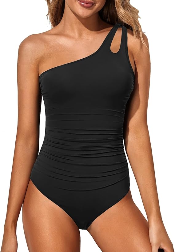 Women's One-Shoulder Tummy Control Swimsuit