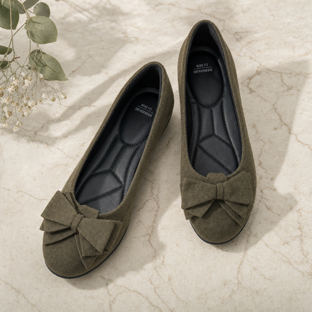 Women's Orthopaedic Wide-Fit Ballet Flats for All-Day Comfort