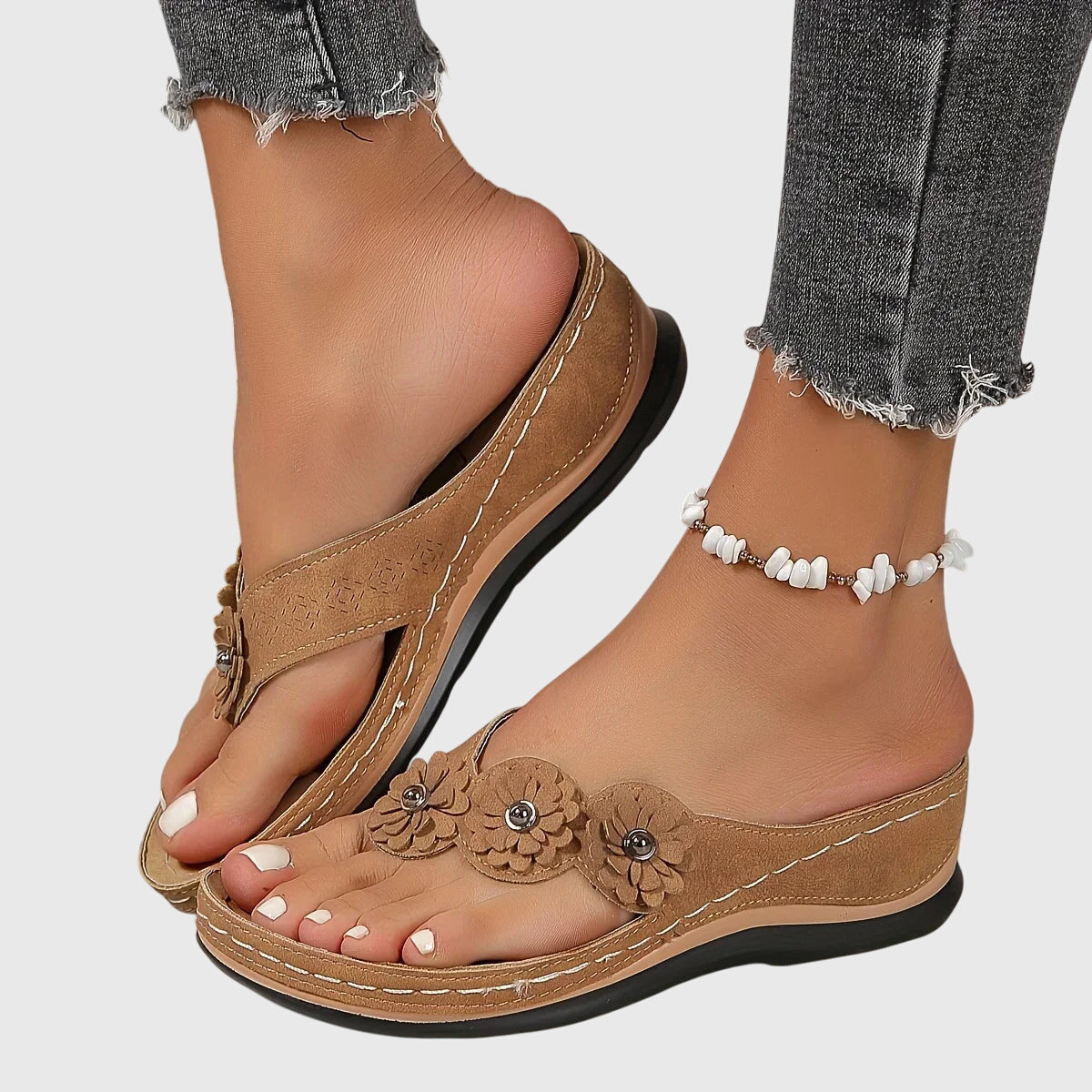 Women's Orthopedic Arch-Support Flip Flops with Shock Absorption