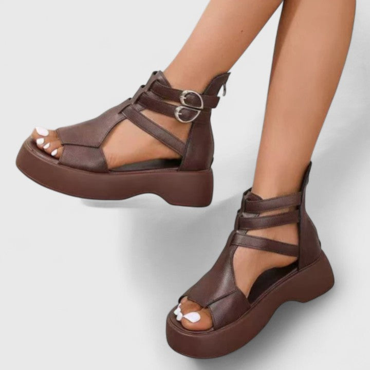 Women's Orthopedic Platform Sandals with Ankle Strap