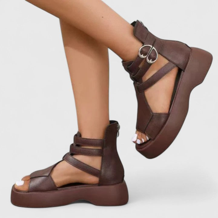 Women's Orthopedic Platform Sandals with Ankle Strap