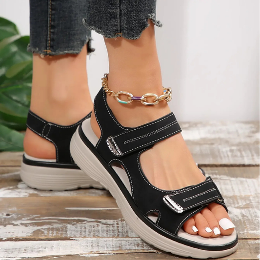 Women's Orthopedic Sandals with Adjustable Straps, Anatomical Support and Elegant Design