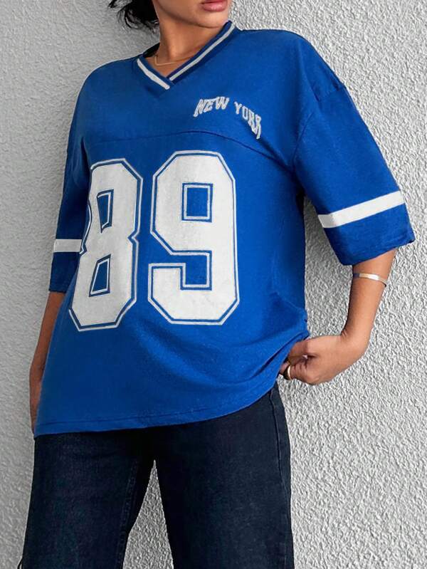Women's Oversized Casual Baseball Football Shirt
