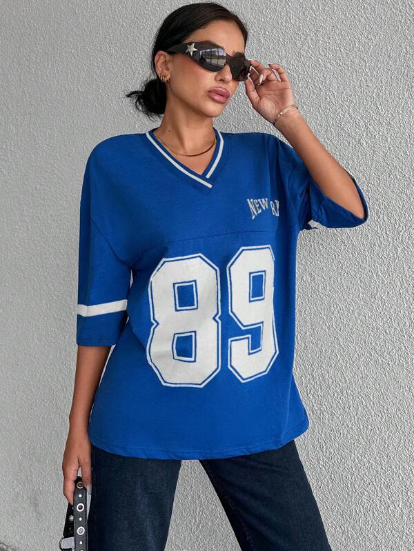 Women's Oversized Casual Baseball Football Shirt