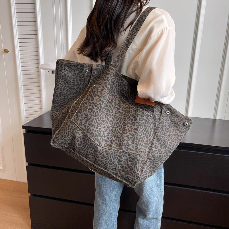 Women's Oversized Tote Bag - Spacious Everyday Panther Bag