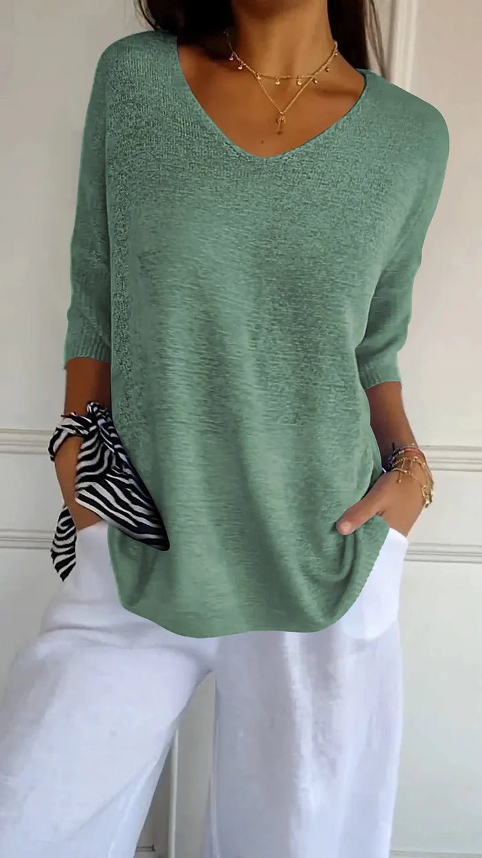Women's Oversized V-Neck Top