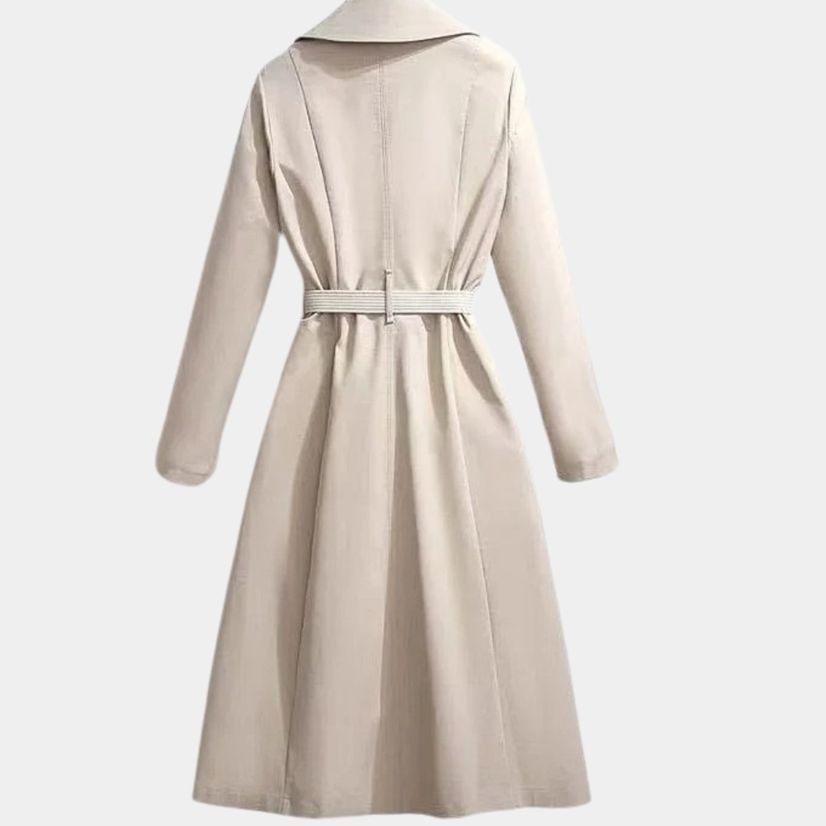 Women's Relaxed Elegant Belted Midi Trench Coat