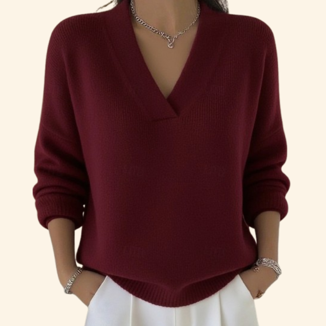 Women's Relaxed Fit V-Neck Jumper