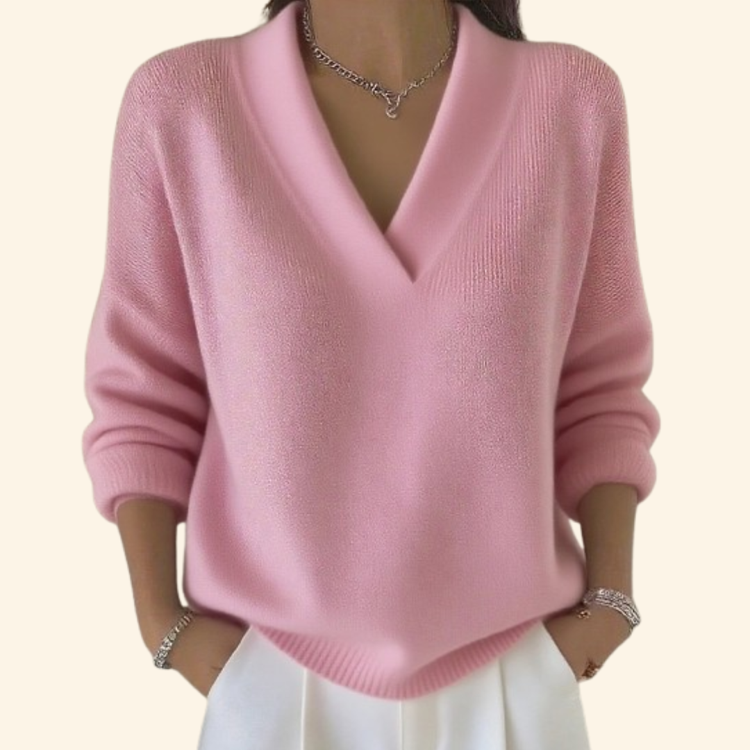 Women's Relaxed Fit V-Neck Jumper