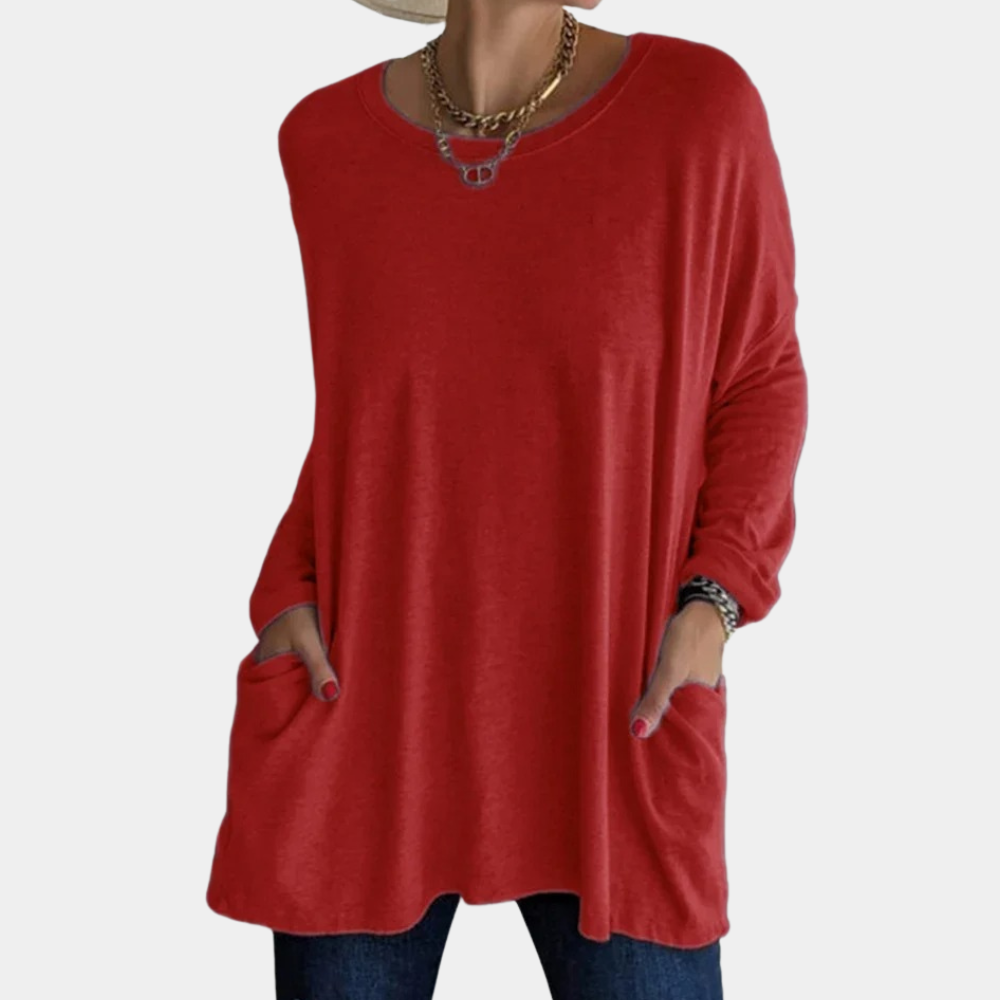 Women's Round Neck Long Sleeve Tunic