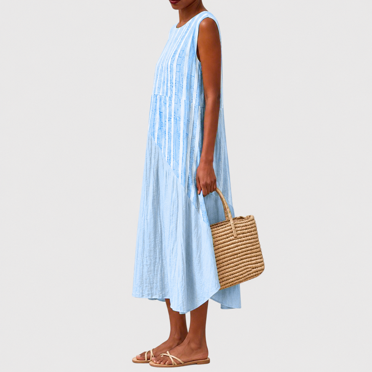 Women's Sleeveless Relaxed Fit Casual Knee-Length Dress