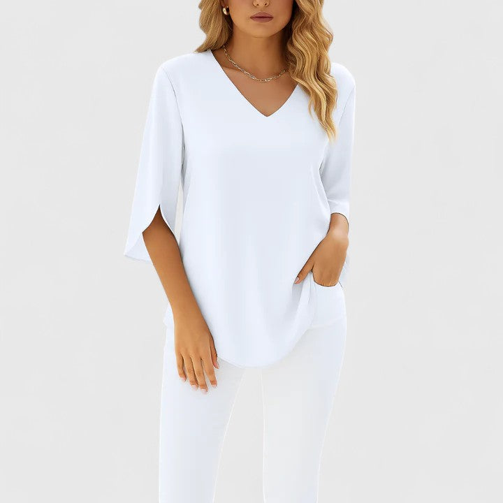Women's Sophisticated V-Neck Summer Blouse