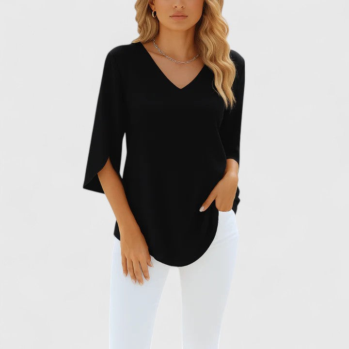 Women's Sophisticated V-Neck Summer Blouse