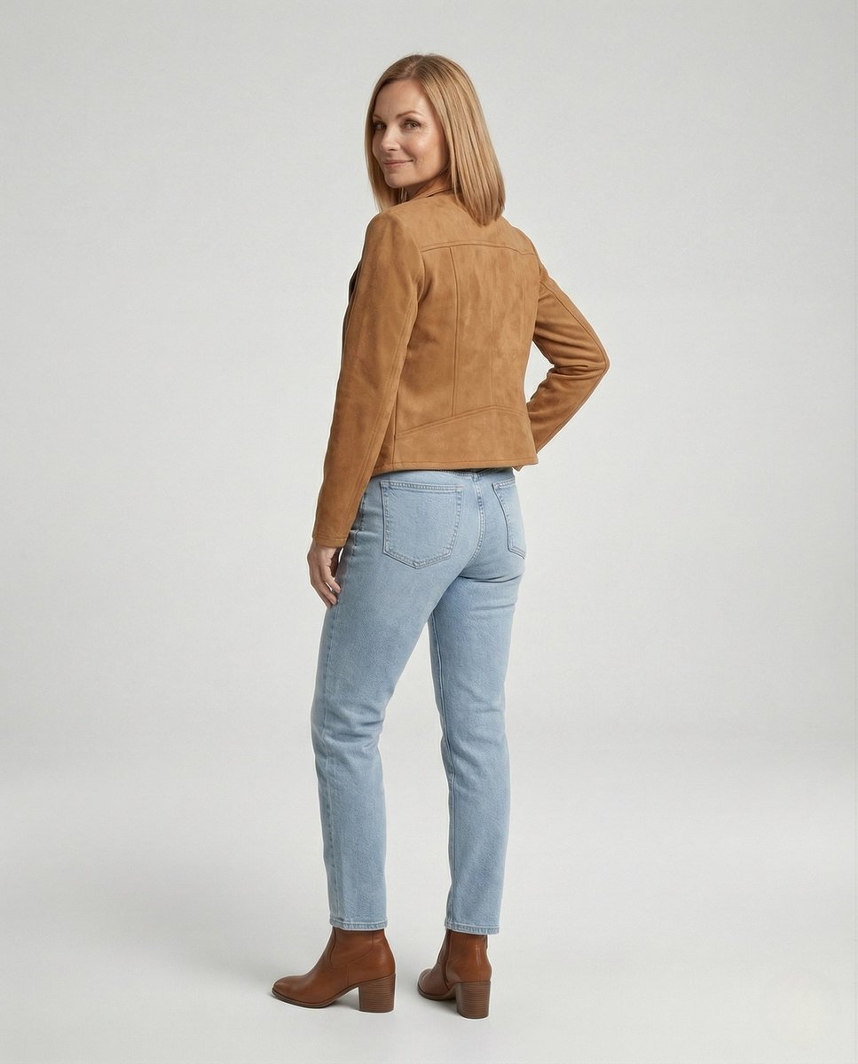 Women's Tailored Asymmetric-Zip Biker Jacket