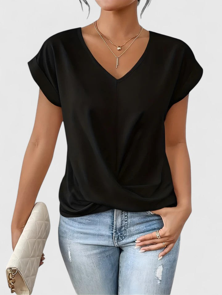 Women's Twist-Front V-Neck Top