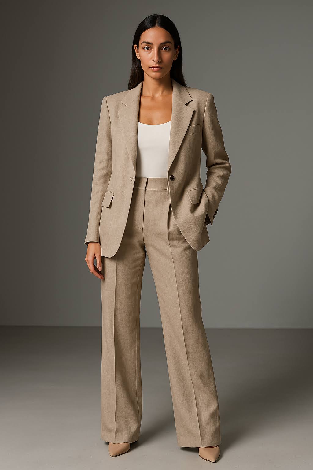 Women's Two-Piece Suit: Elegant Blazer and Trousers