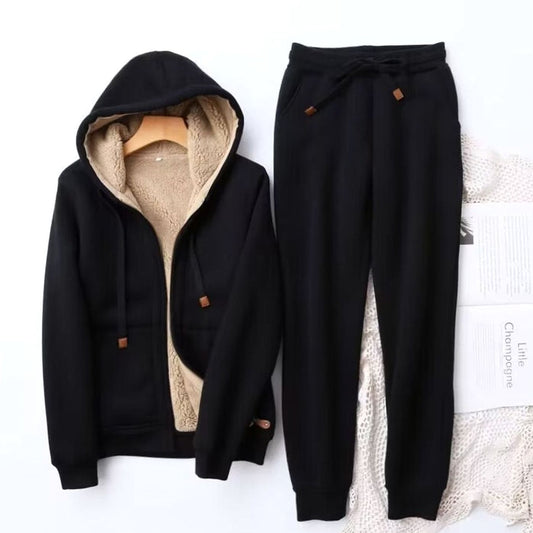Women's Winter Zip-Up Hooded Tracksuit