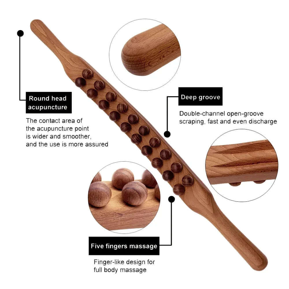 Wooden Gua Sha Massage Stick - Deep Relaxation