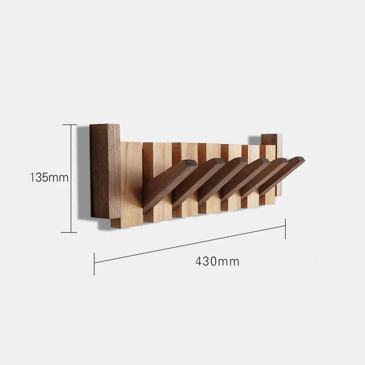 Wooden Wall-Mounted Coat Rack with Musical Design