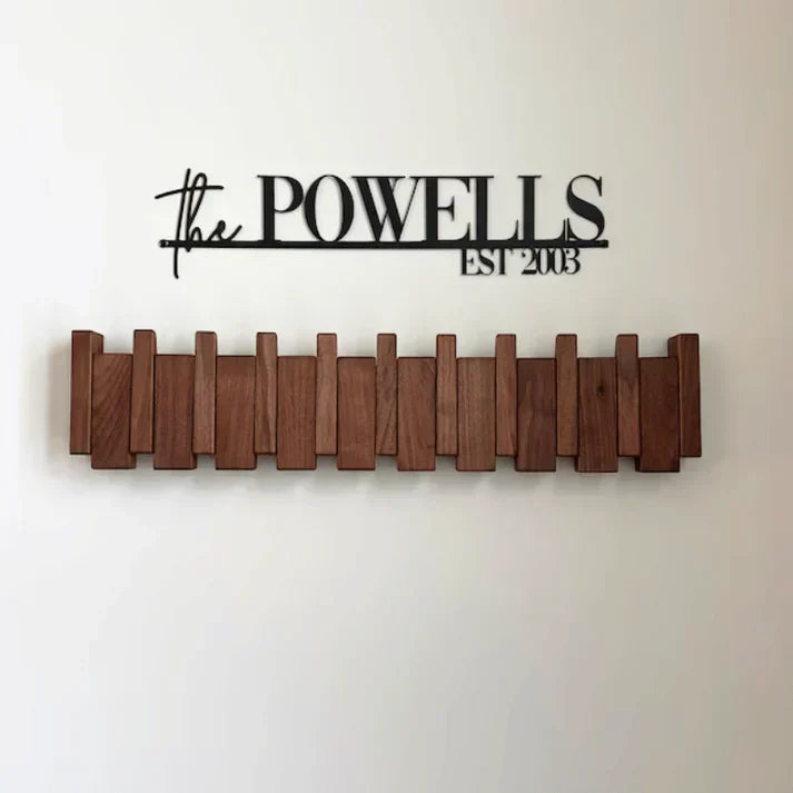 Wooden Wall-Mounted Coat Rack with Musical Design